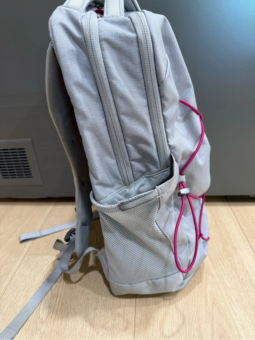 The North Face Jester Backpack Gray Pink FlexVent Hiking School Laptop Bag
